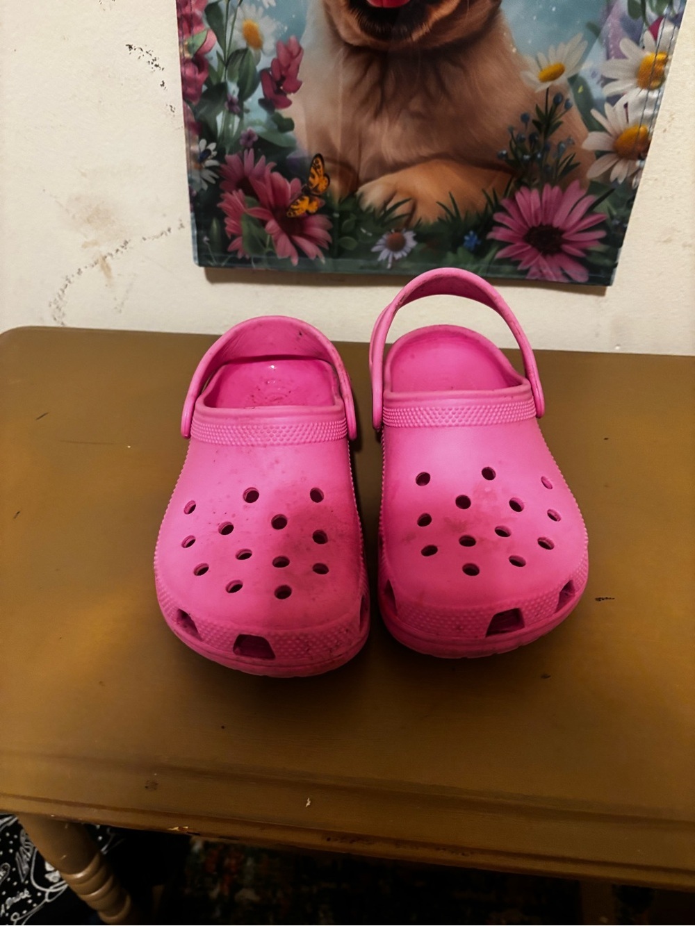 CROCS Kids Pink Vented Slip-On Clogs with Heel Strap J1